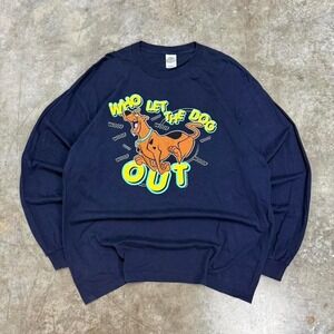 Vintage Y2K Scooby Doo "Who Let The Dogs Out" Long Sleeve Shirt Size XXL